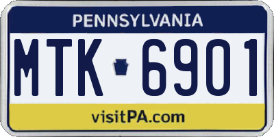 PA license plate MTK6901