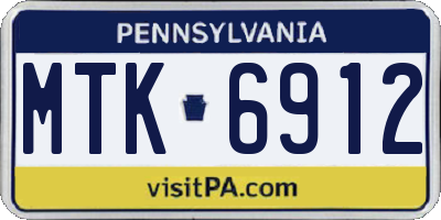 PA license plate MTK6912