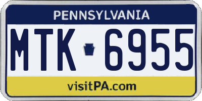 PA license plate MTK6955