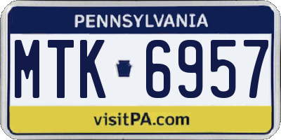 PA license plate MTK6957