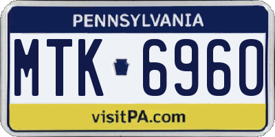 PA license plate MTK6960