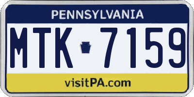 PA license plate MTK7159