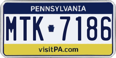 PA license plate MTK7186