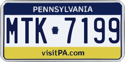 PA license plate MTK7199