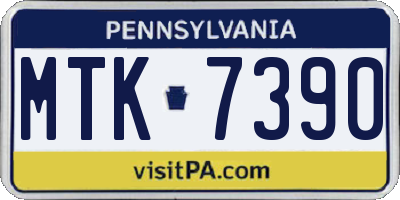 PA license plate MTK7390