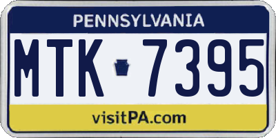PA license plate MTK7395