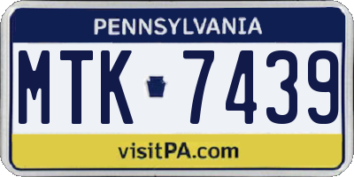 PA license plate MTK7439