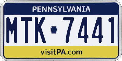 PA license plate MTK7441