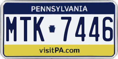 PA license plate MTK7446