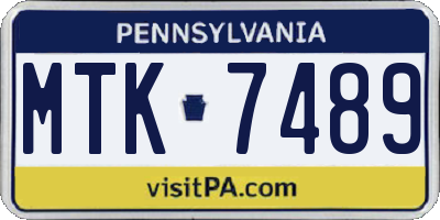 PA license plate MTK7489