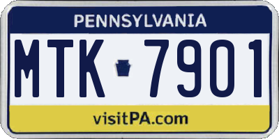 PA license plate MTK7901