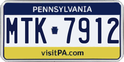 PA license plate MTK7912
