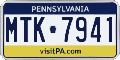 PA license plate MTK7941