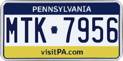 PA license plate MTK7956