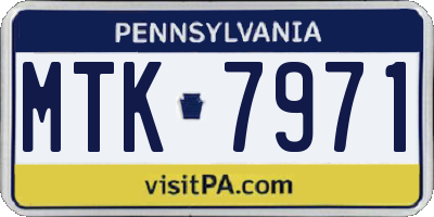 PA license plate MTK7971