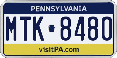 PA license plate MTK8480