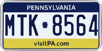 PA license plate MTK8564
