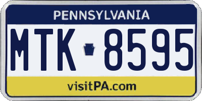 PA license plate MTK8595
