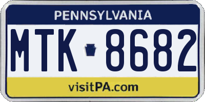 PA license plate MTK8682