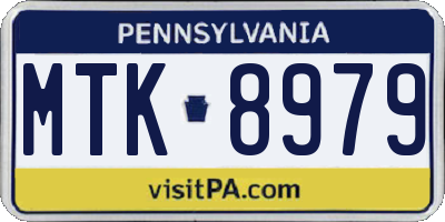 PA license plate MTK8979