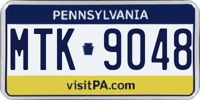PA license plate MTK9048