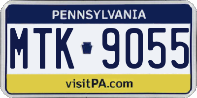 PA license plate MTK9055