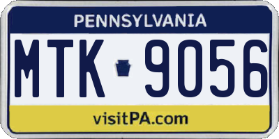 PA license plate MTK9056
