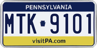 PA license plate MTK9101