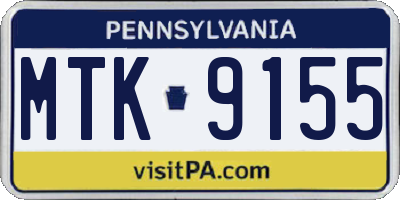 PA license plate MTK9155
