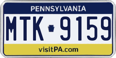 PA license plate MTK9159