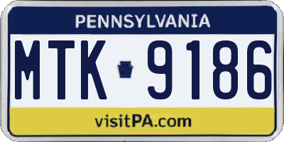 PA license plate MTK9186