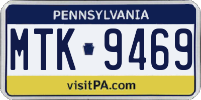 PA license plate MTK9469