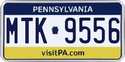 PA license plate MTK9556