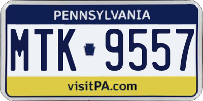 PA license plate MTK9557