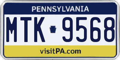 PA license plate MTK9568