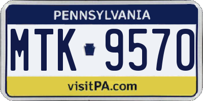 PA license plate MTK9570