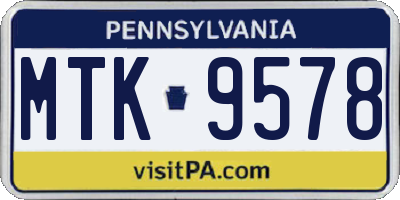 PA license plate MTK9578