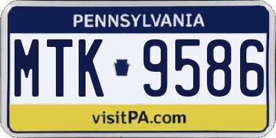 PA license plate MTK9586