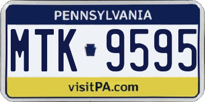 PA license plate MTK9595