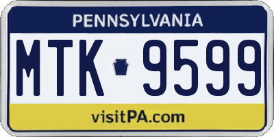 PA license plate MTK9599