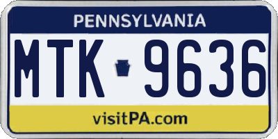 PA license plate MTK9636