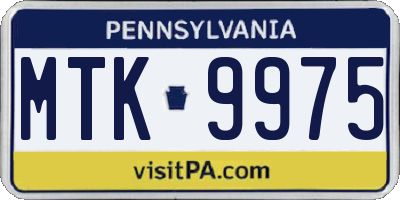 PA license plate MTK9975