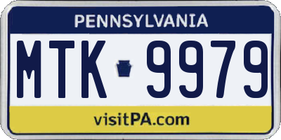 PA license plate MTK9979
