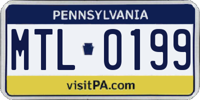 PA license plate MTL0199