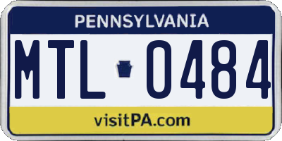 PA license plate MTL0484