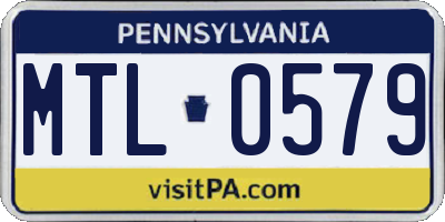 PA license plate MTL0579
