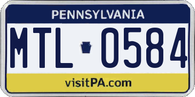PA license plate MTL0584
