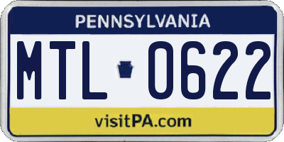 PA license plate MTL0622