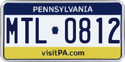 PA license plate MTL0812