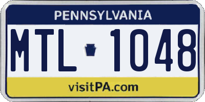 PA license plate MTL1048